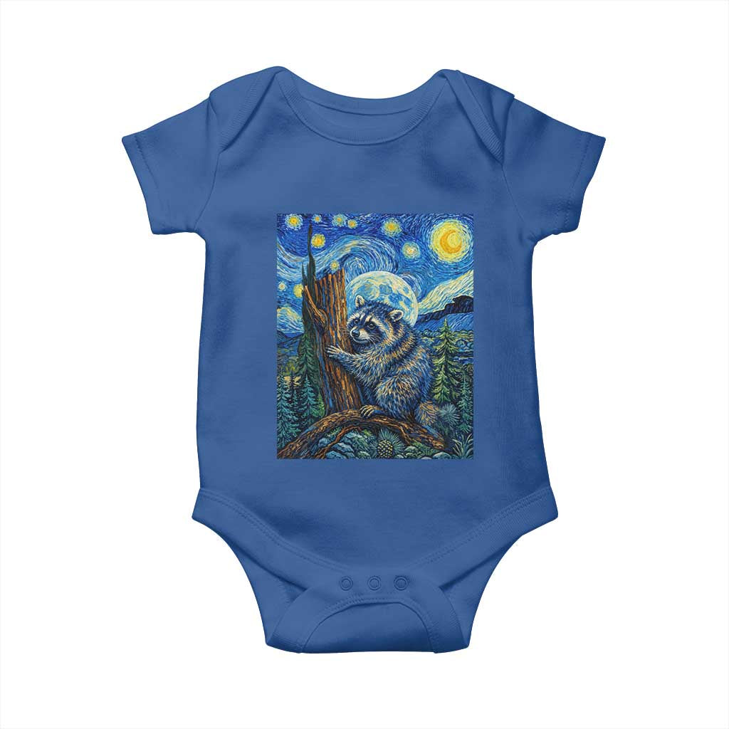 Seattle Trash Panda Starry Night Graphic Baby Onesie Funny Short King Raccoon