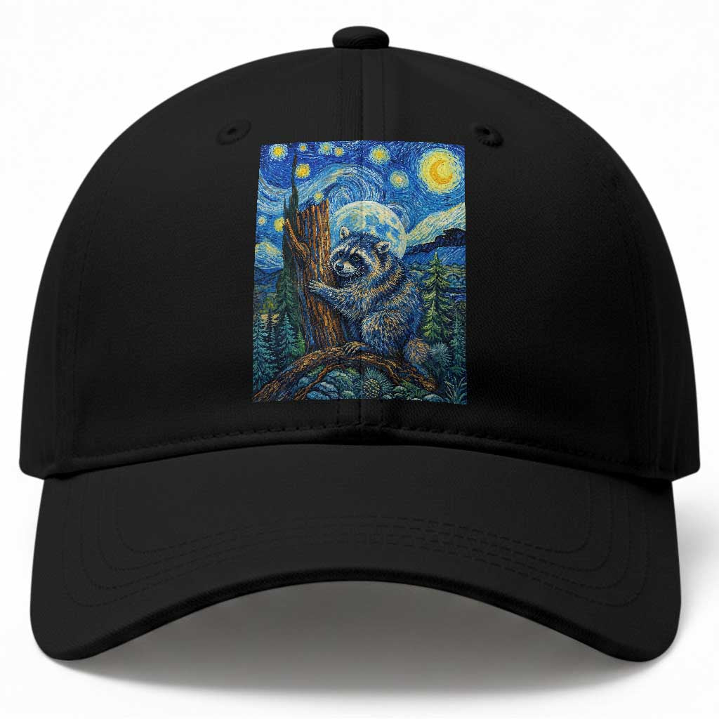 Seattle Trash Panda Starry Night Graphic Baseball Cap Funny Short King Raccoon