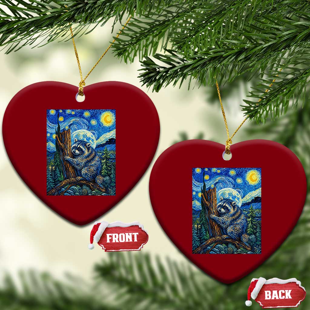 Seattle Trash Panda Starry Night Graphic Ceramic Ornament Funny Short King Raccoon