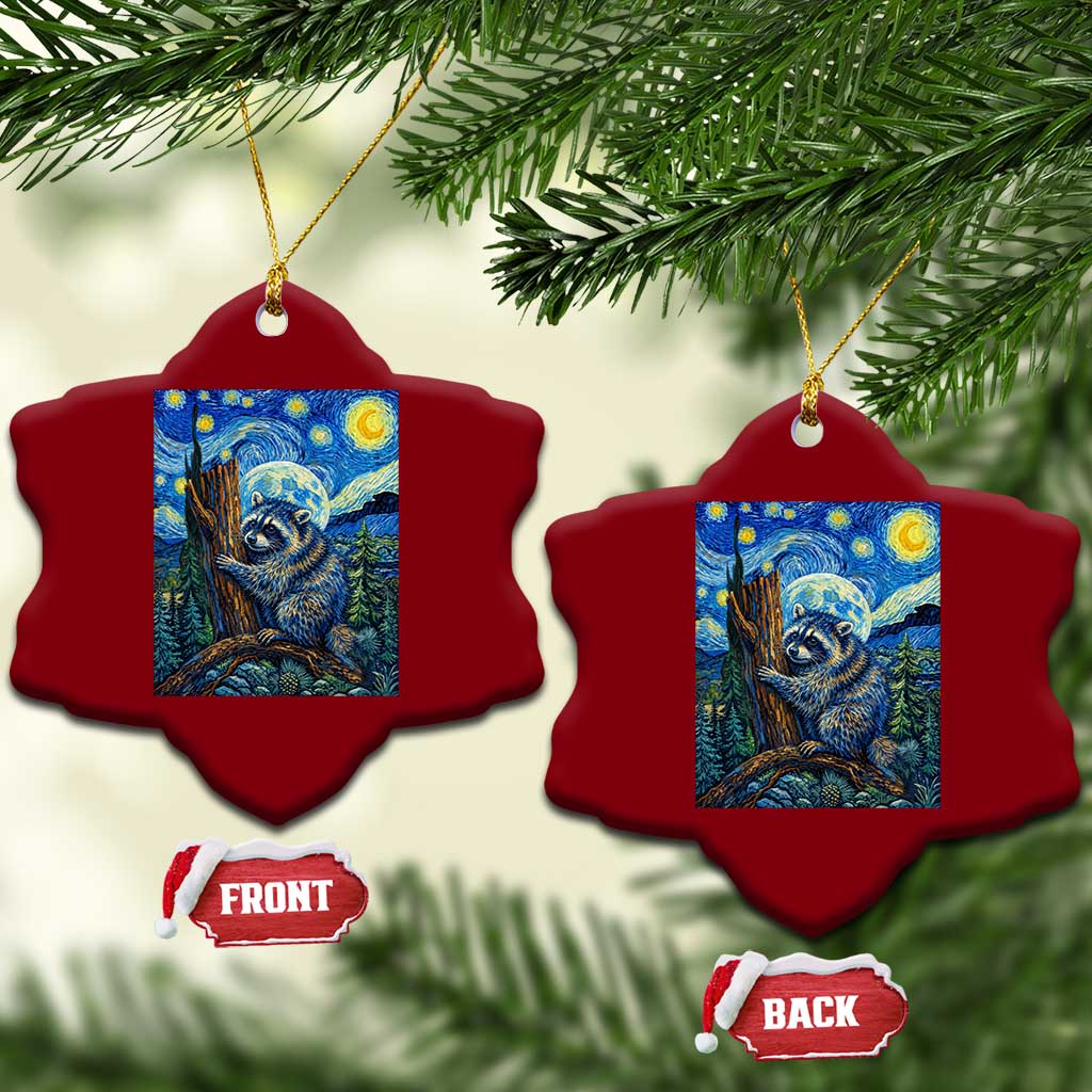 Seattle Trash Panda Starry Night Graphic Ceramic Ornament Funny Short King Raccoon