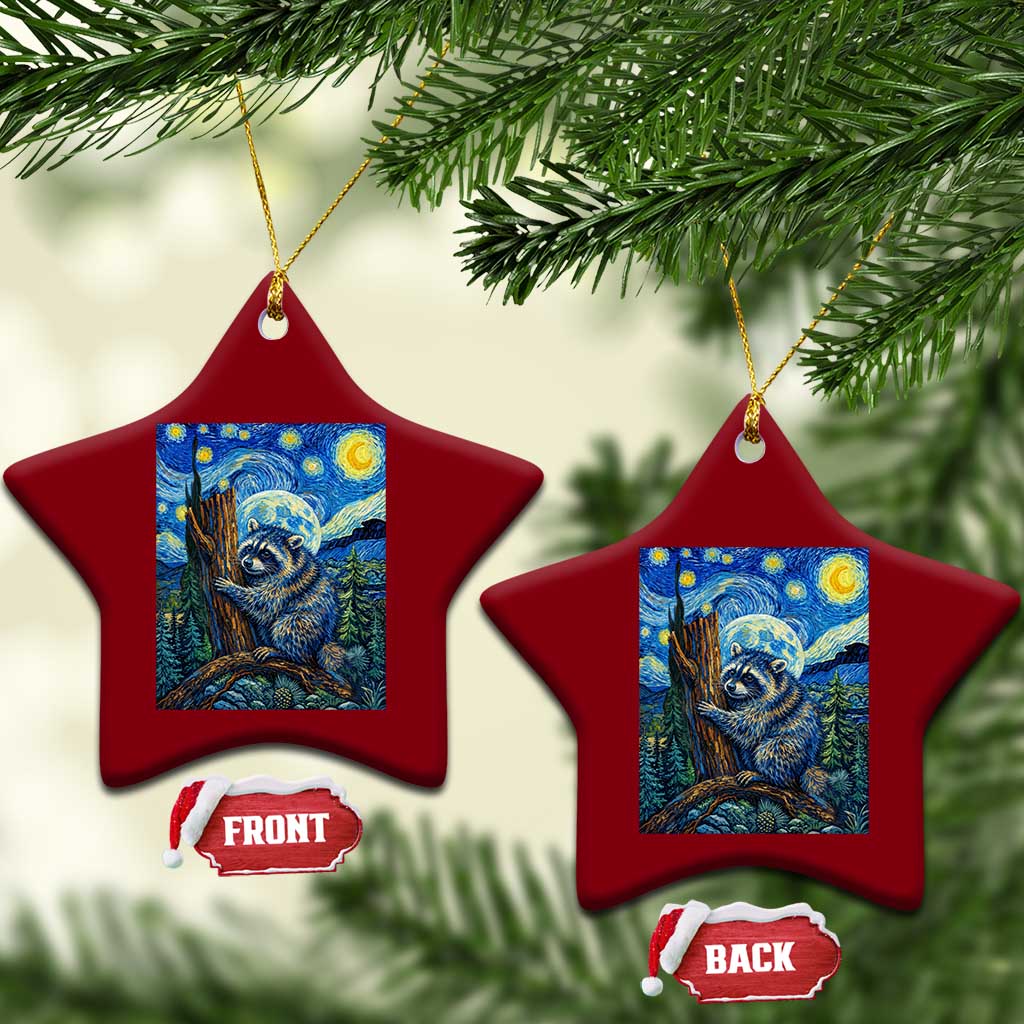 Seattle Trash Panda Starry Night Graphic Ceramic Ornament Funny Short King Raccoon