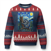 Seattle Trash Panda Starry Night Graphic Ugly Christmas Sweater Funny Short King Raccoon
