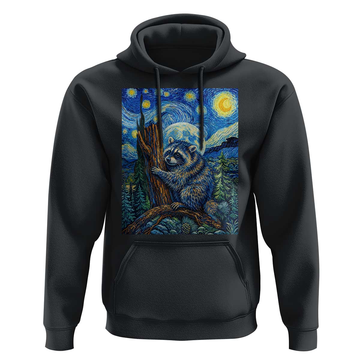 Seattle Trash Panda Starry Night Graphic Hoodie Funny Short King Raccoon