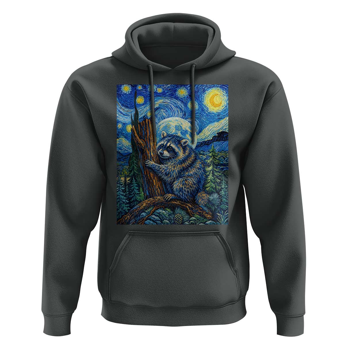 Seattle Trash Panda Starry Night Graphic Hoodie Funny Short King Raccoon