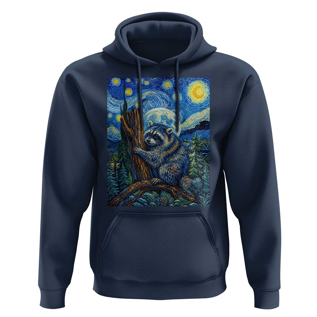 Seattle Trash Panda Starry Night Graphic Hoodie Funny Short King Raccoon