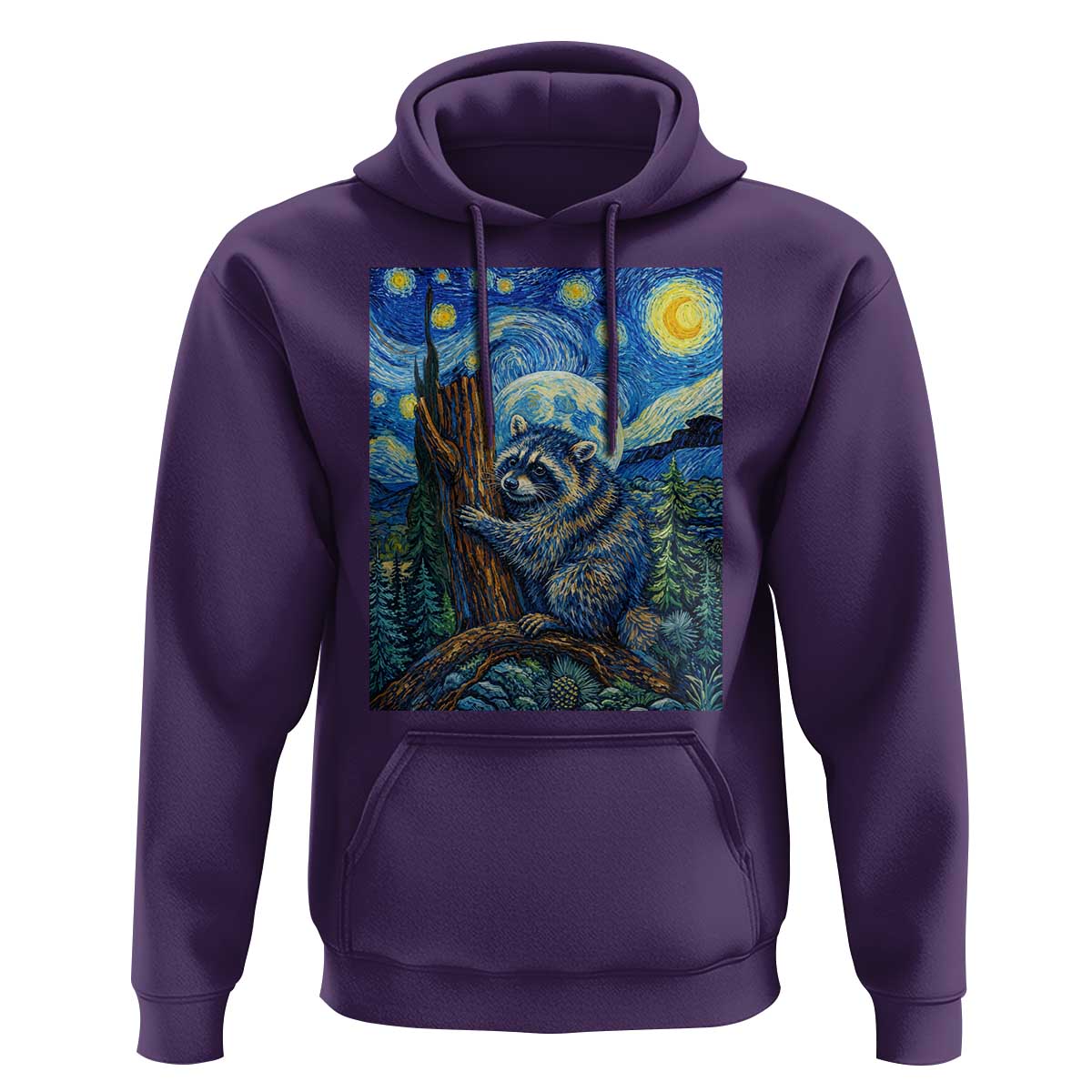 Seattle Trash Panda Starry Night Graphic Hoodie Funny Short King Raccoon