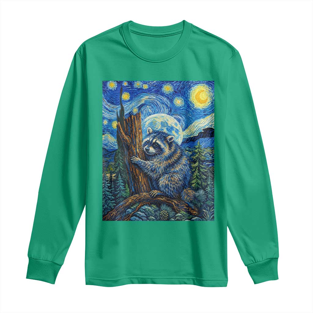 Seattle Trash Panda Starry Night Graphic Long Sleeve Shirt Funny Short King Raccoon
