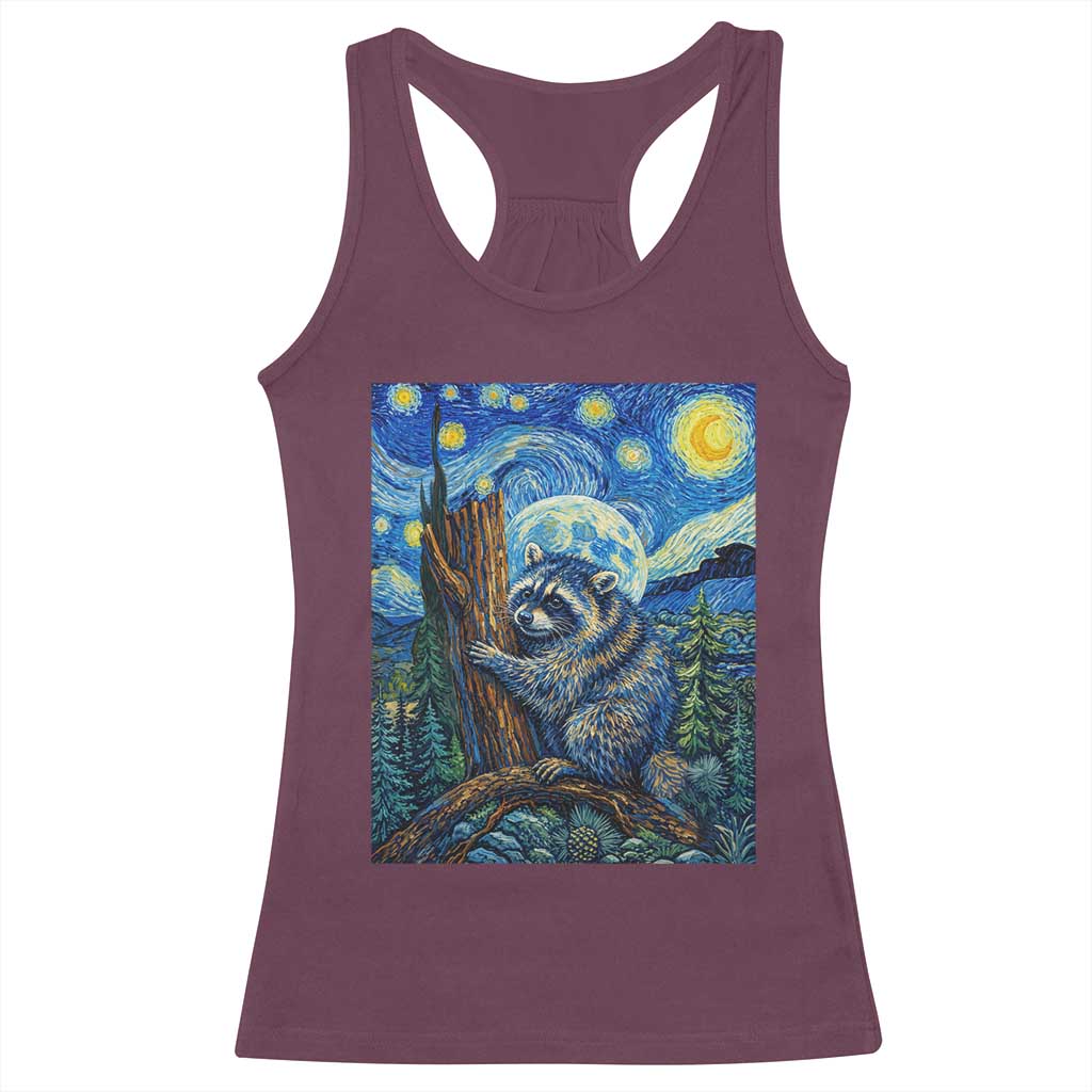 Seattle Trash Panda Starry Night Graphic Racerback Tank Top Funny Short King Raccoon