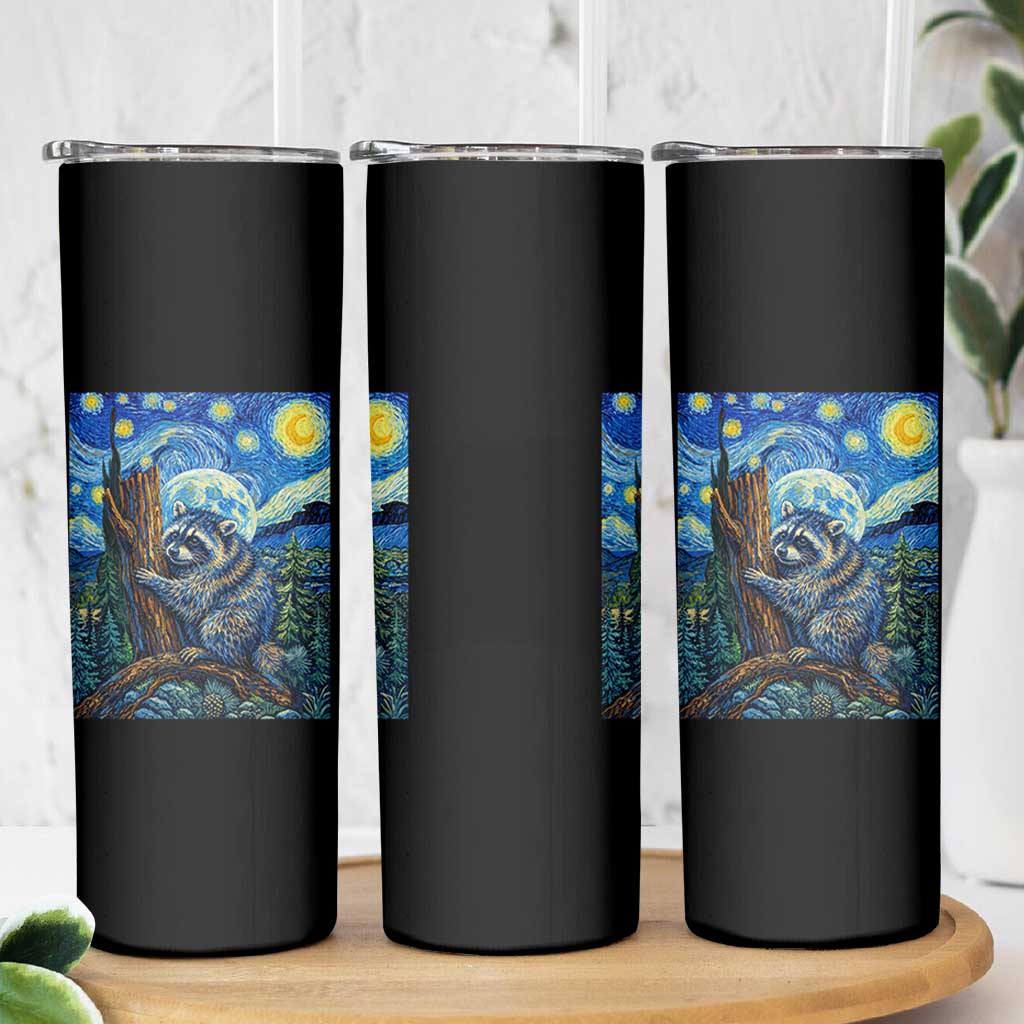 Seattle Trash Panda Starry Night Graphic Skinny Tumbler Funny Short King Raccoon