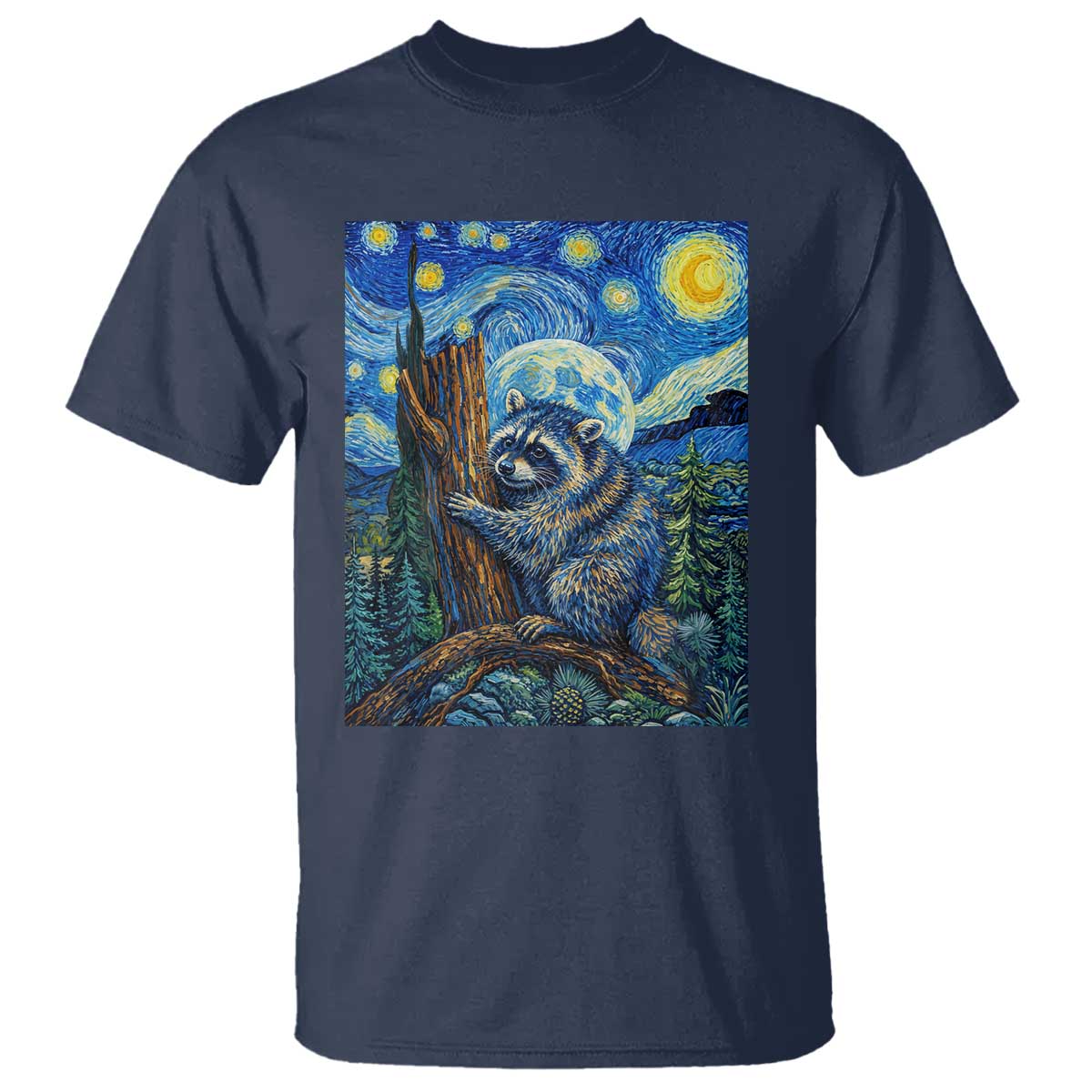 Seattle Trash Panda Starry Night Graphic T Shirt Funny Short King Raccoon
