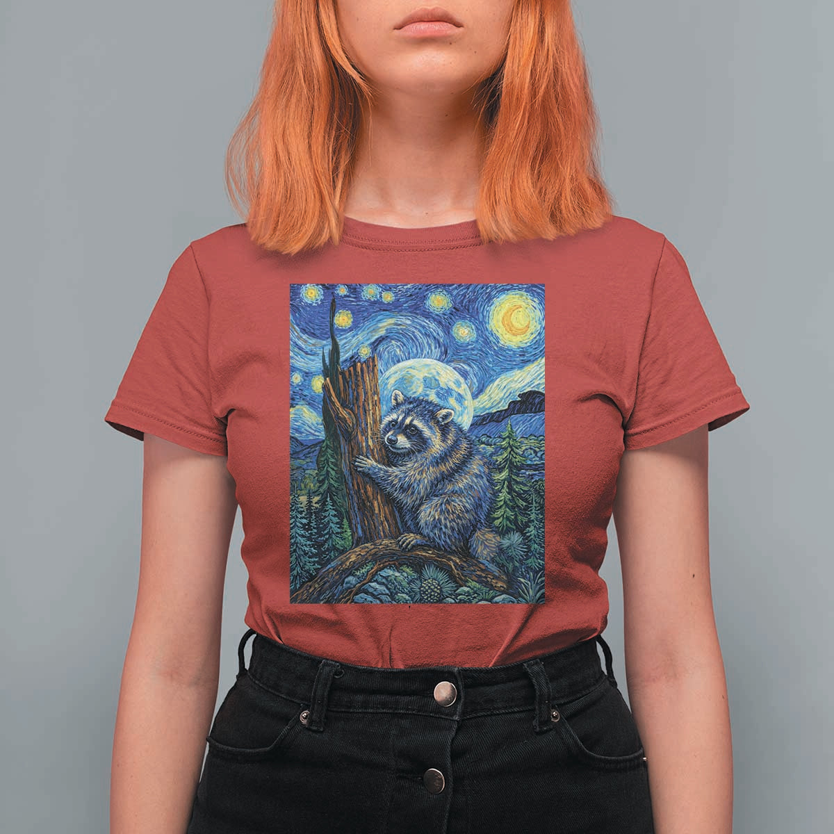Seattle Trash Panda Starry Night Graphic T Shirt For Women Funny Short King Raccoon
