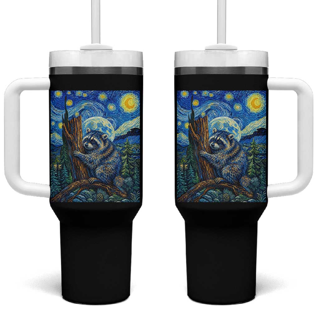 Seattle Trash Panda Starry Night Graphic Tumbler With Handle Funny Short King Raccoon