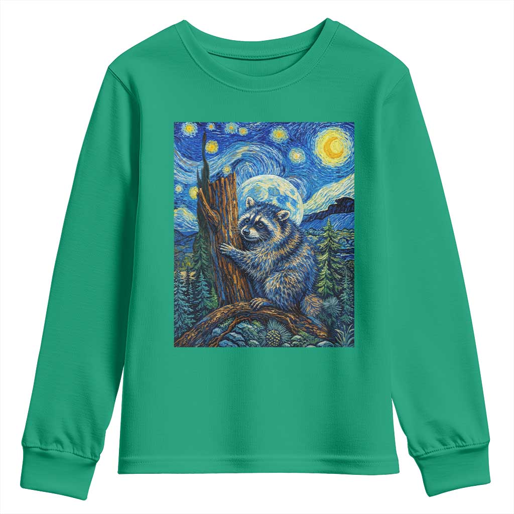 Seattle Trash Panda Starry Night Graphic Youth Sweatshirt Funny Short King Raccoon
