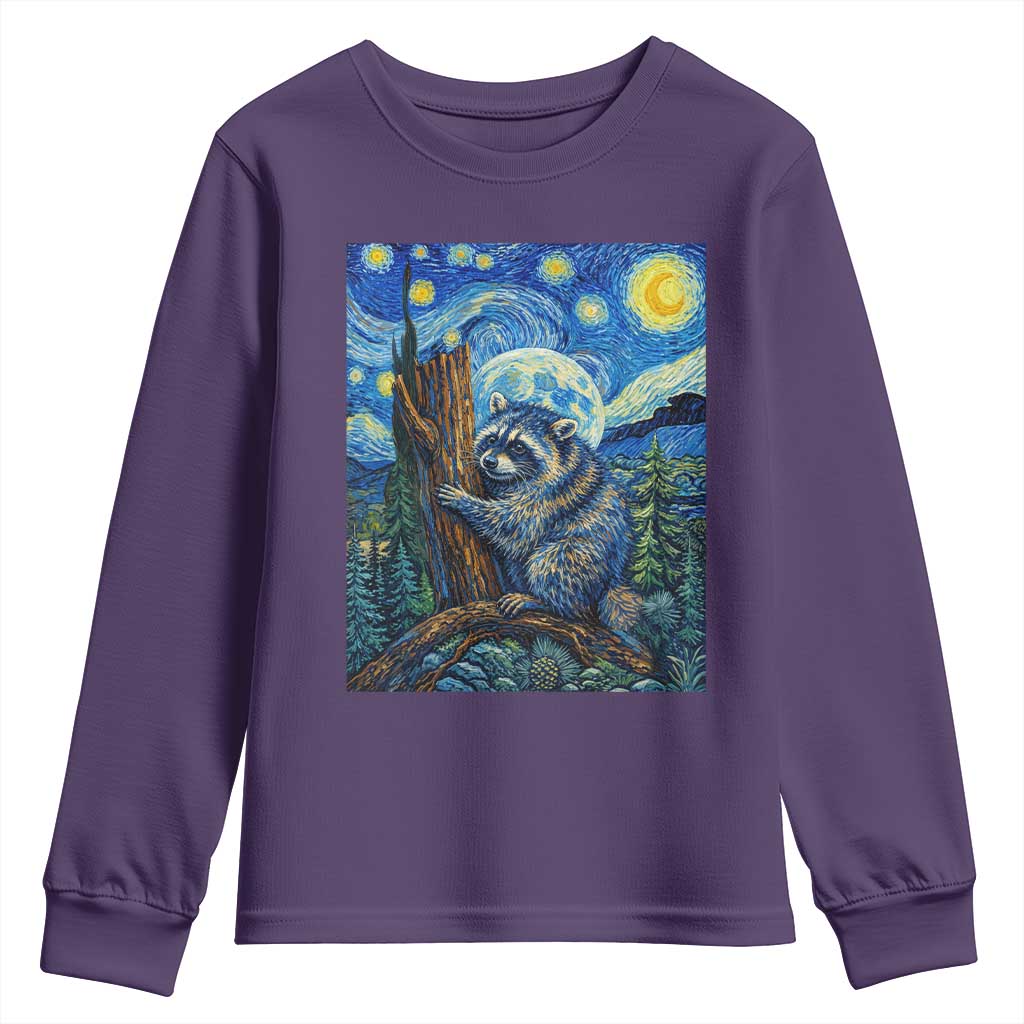 Seattle Trash Panda Starry Night Graphic Youth Sweatshirt Funny Short King Raccoon