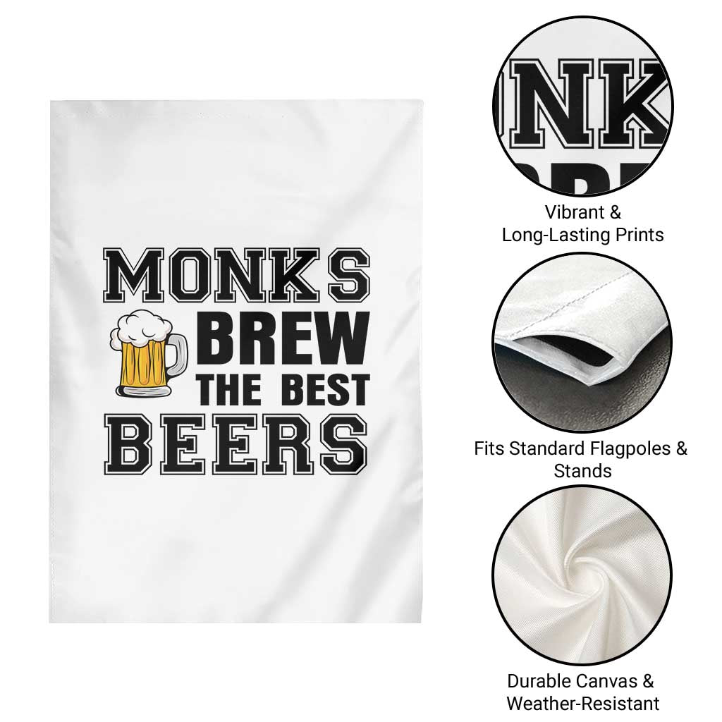 Monks Brew The Best Beers Garden Flag Funny Craft Beer Brewer