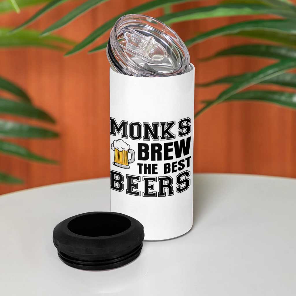 Monks Brew The Best Beers 4 in 1 Can Cooler Tumbler Funny Craft Beer Brewer
