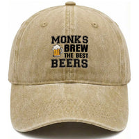 Monks Brew The Best Beers Washed Cotton Baseball Cap Funny Craft Beer Brewer