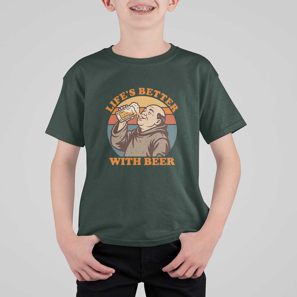 Funny Craft Beer Drinker Monks T Shirt For Kid Lifes Better With Beer