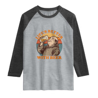 Funny Craft Beer Drinker Monks Raglan Shirt Lifes Better With Beer