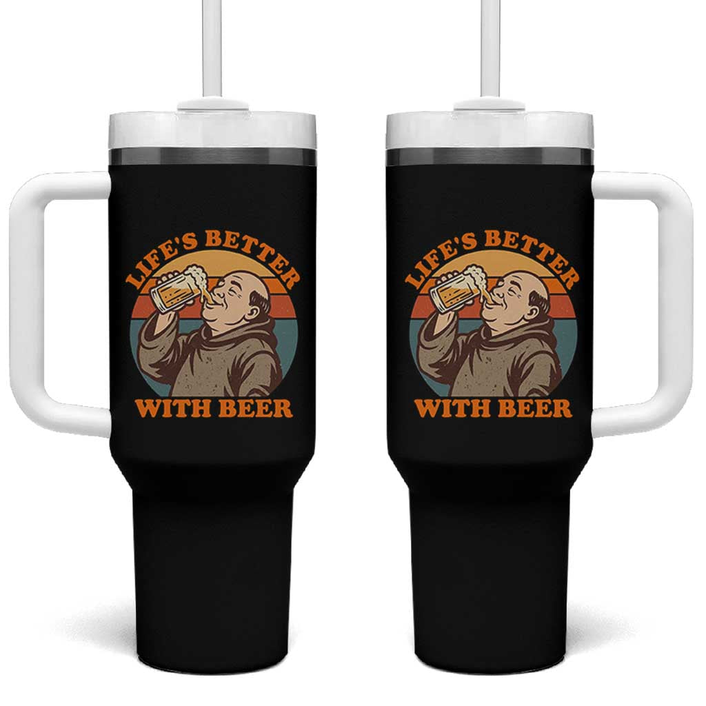 Funny Craft Beer Drinker Monks Tumbler With Handle Lifes Better With Beer