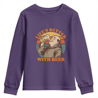 Funny Craft Beer Drinker Monks Youth Sweatshirt Lifes Better With Beer