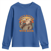 Funny Craft Beer Drinker Monks Youth Sweatshirt Lifes Better With Beer