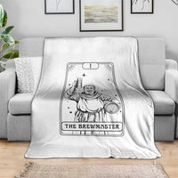 The Brewmaster Tarot Card Throw Blanket Vintage Craft Beer Monk Brewery Art