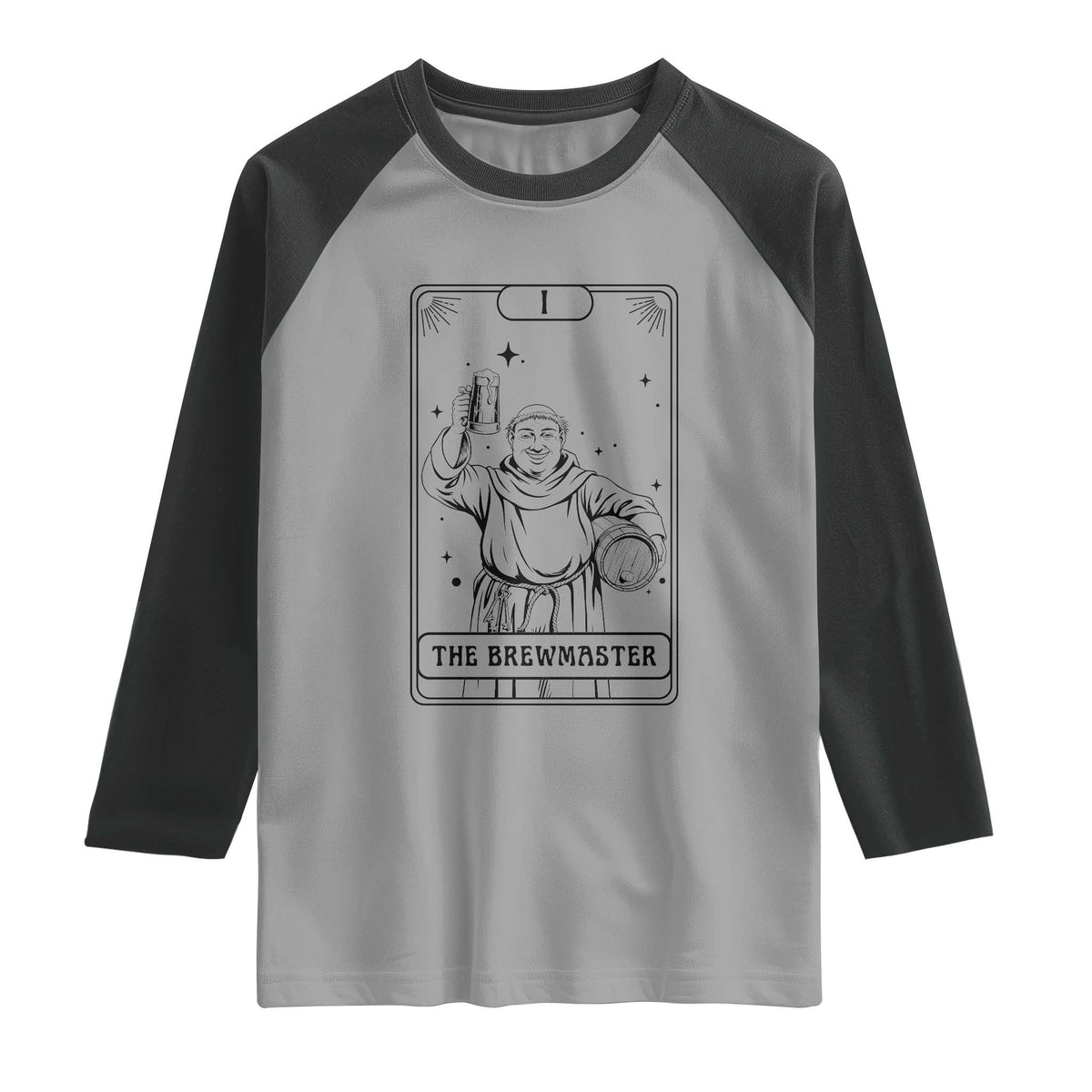 The Brewmaster Tarot Card Raglan Shirt Vintage Craft Beer Monk Brewery Art