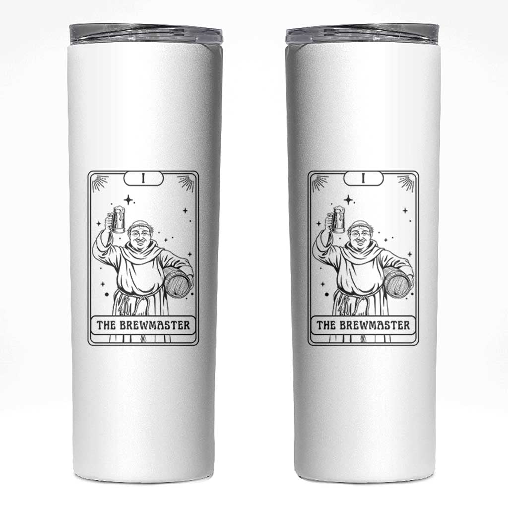 The Brewmaster Tarot Card Skinny Tumbler Vintage Craft Beer Monk Brewery Art