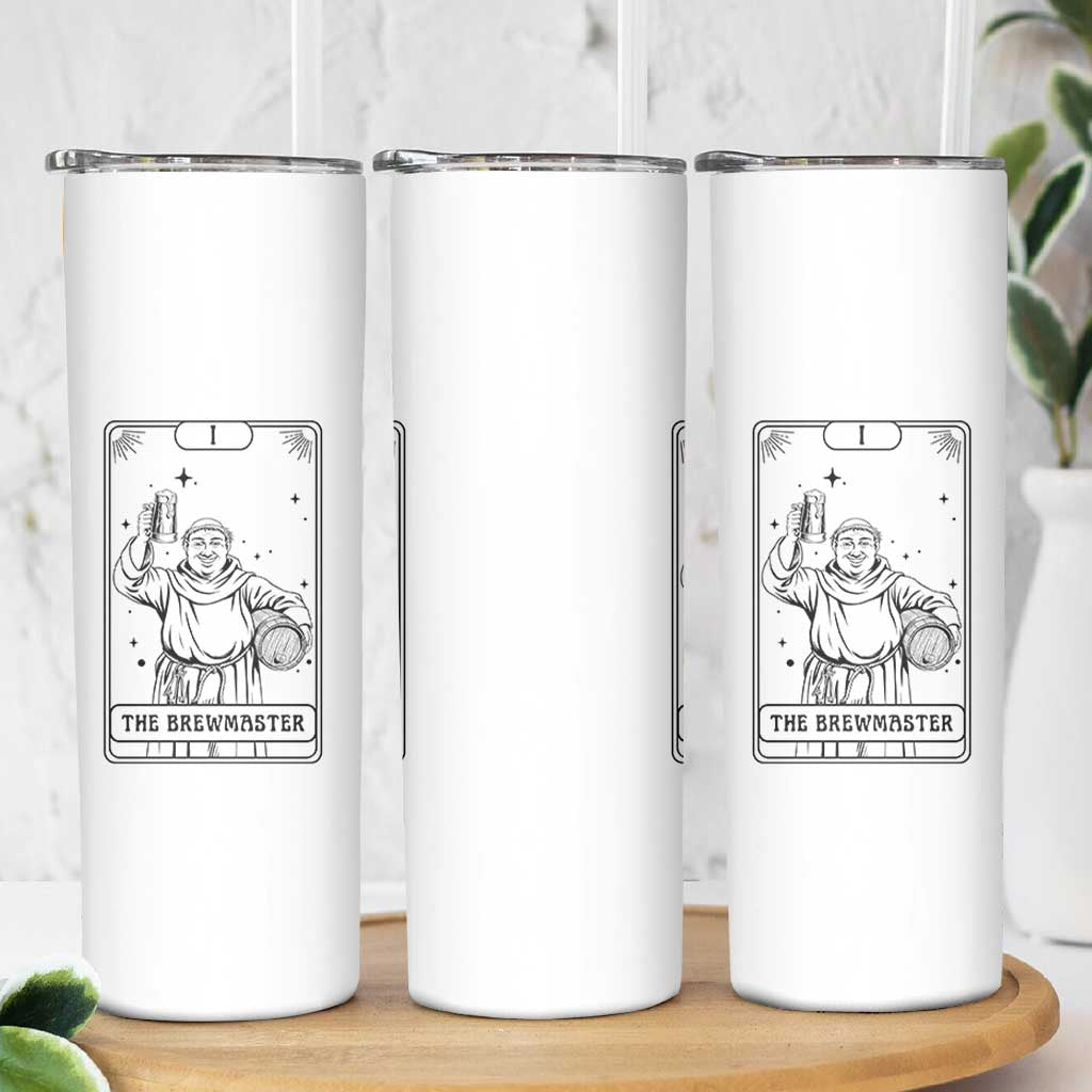 The Brewmaster Tarot Card Skinny Tumbler Vintage Craft Beer Monk Brewery Art