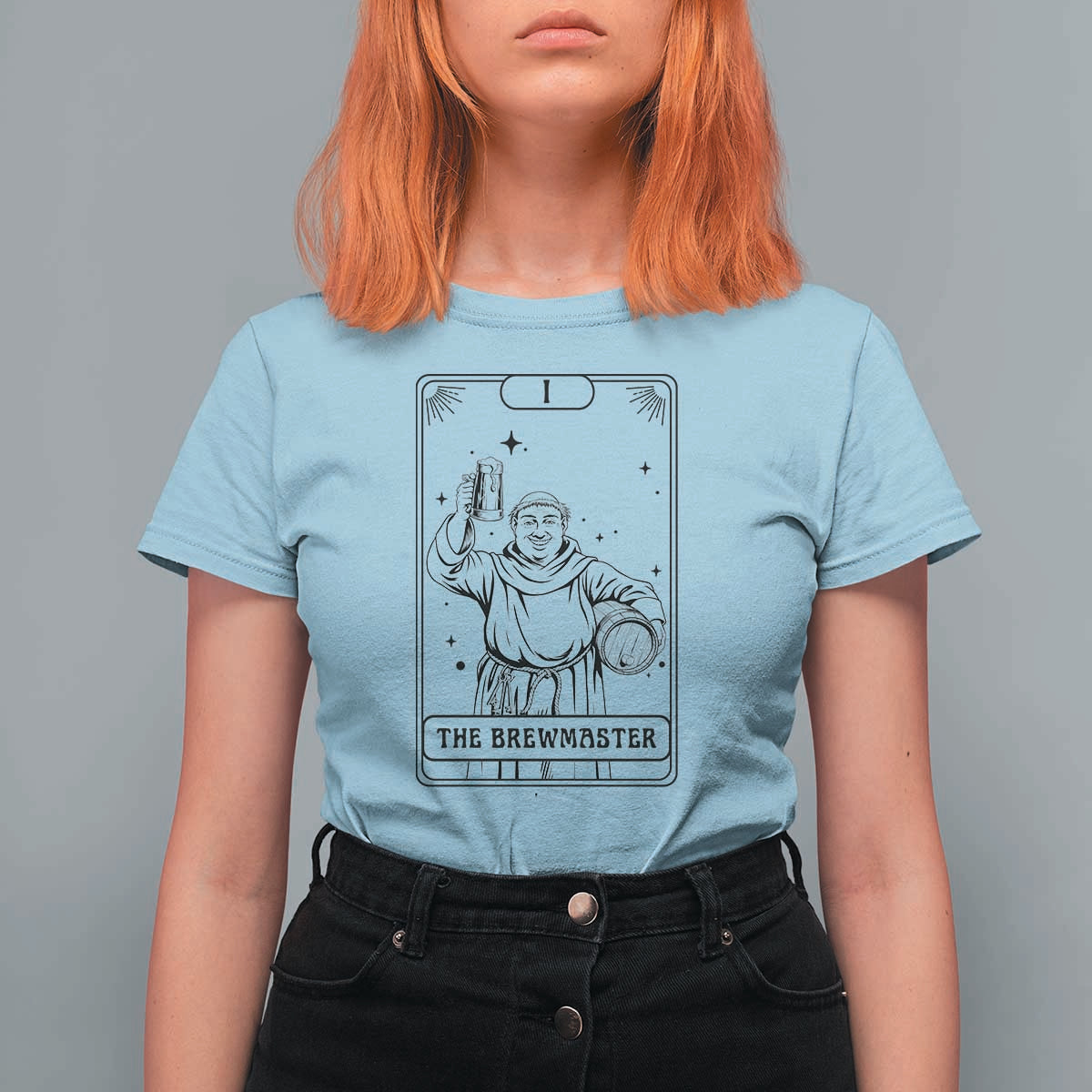 The Brewmaster Tarot Card T Shirt For Women Vintage Craft Beer Monk Brewery Art