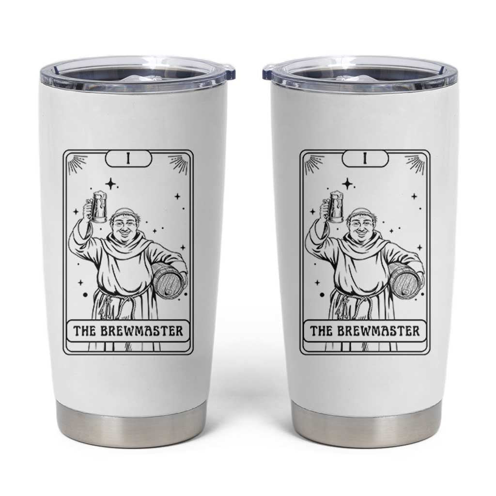The Brewmaster Tarot Card Tumbler Cup Vintage Craft Beer Monk Brewery Art