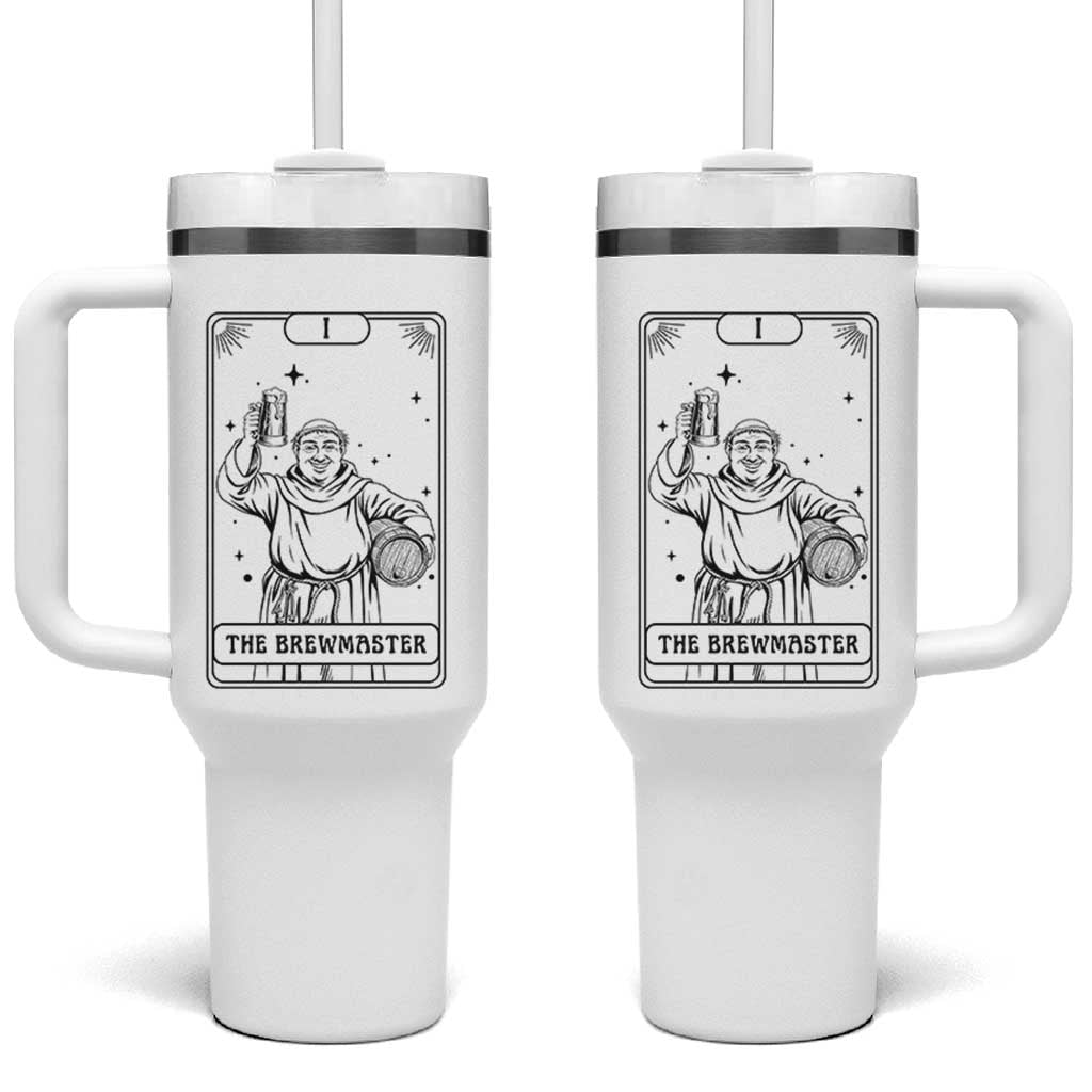 The Brewmaster Tarot Card Tumbler With Handle Vintage Craft Beer Monk Brewery Art