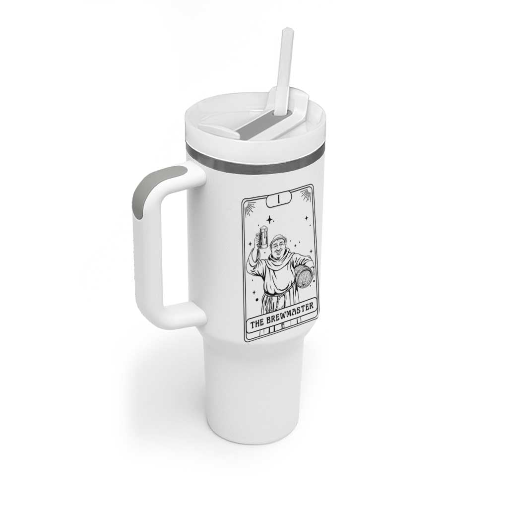 The Brewmaster Tarot Card Tumbler With Handle Vintage Craft Beer Monk Brewery Art