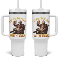 George Washington Lifes Better With Beer Tumbler With Handle Funny Founding Father Beer Lover