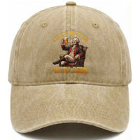 George Washington Lifes Better With Beer Washed Cotton Baseball Cap Funny Founding Father Beer Lover