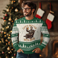 Abraham Lincoln Lifes Better With Beer Ugly Christmas Sweater Funny American President Beer Lover