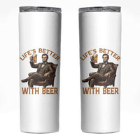 Abraham Lincoln Lifes Better With Beer Skinny Tumbler Funny American President Beer Lover