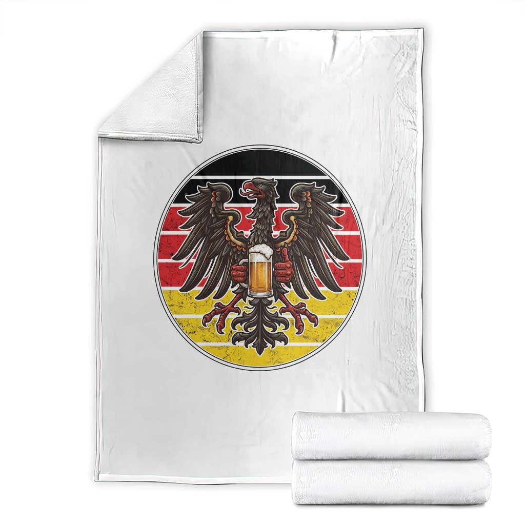 German Eagle Beer Lover Throw Blanket Vintage Bavarian Oktoberfest Beer