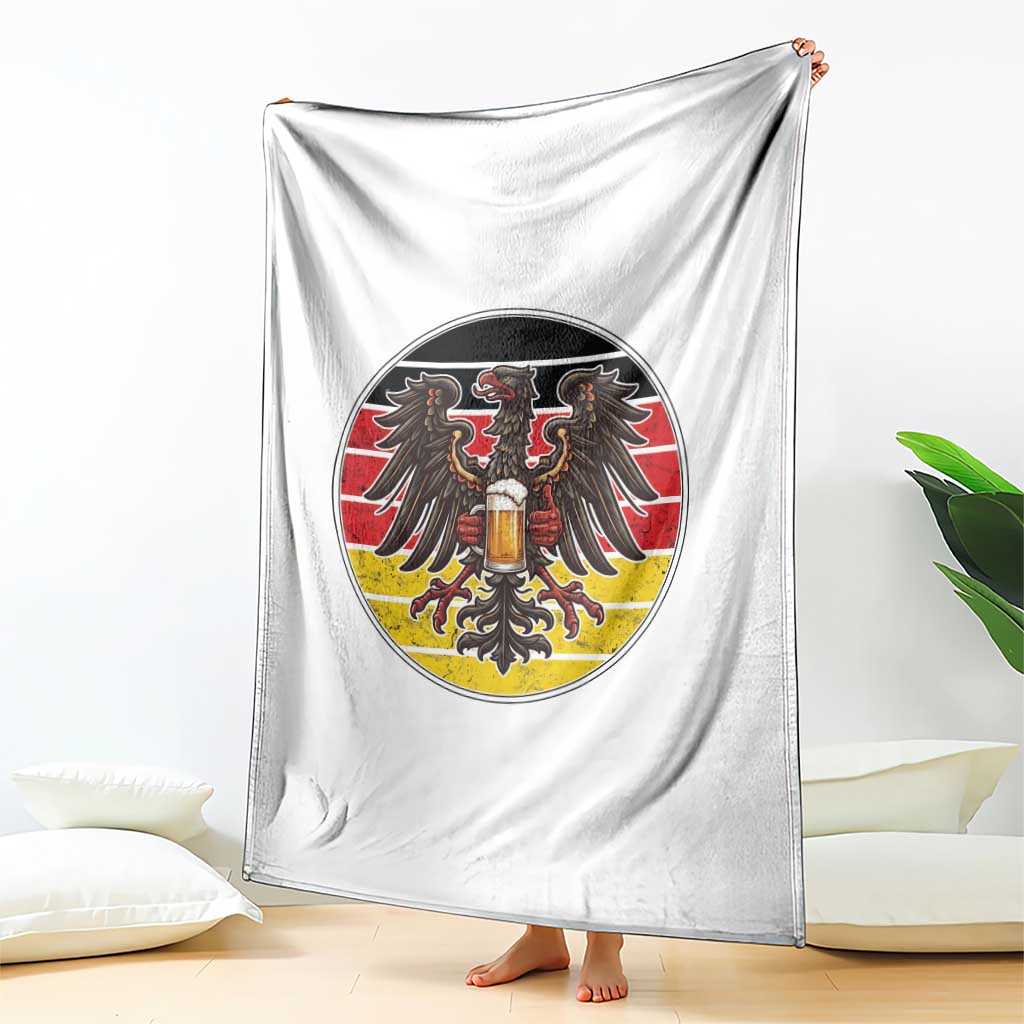 German Eagle Beer Lover Throw Blanket Vintage Bavarian Oktoberfest Beer