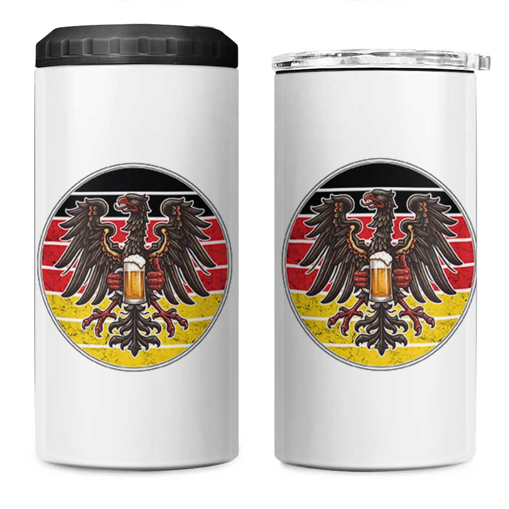 German Eagle Beer Lover 4 in 1 Can Cooler Tumbler Vintage Bavarian Oktoberfest Beer