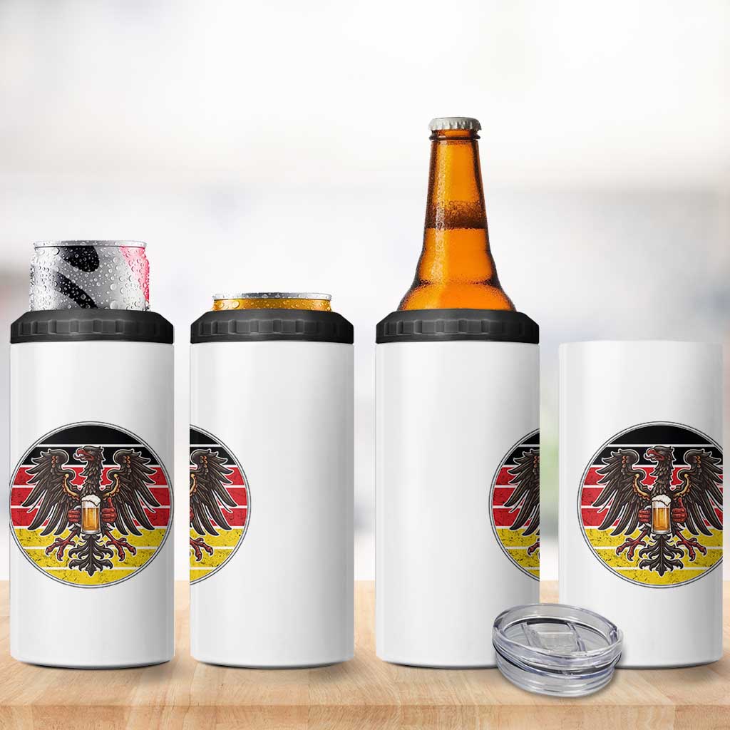 German Eagle Beer Lover 4 in 1 Can Cooler Tumbler Vintage Bavarian Oktoberfest Beer