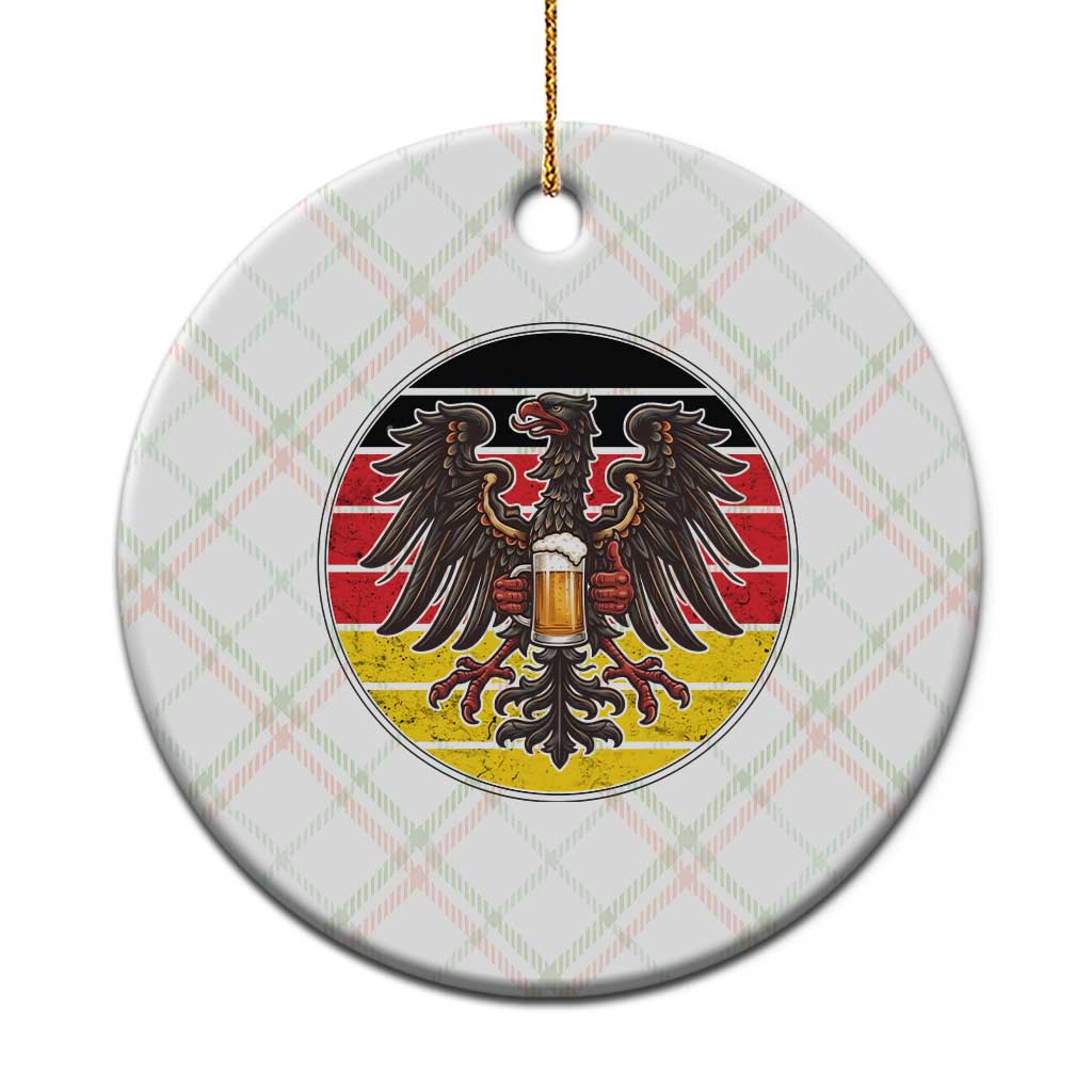 German Eagle Beer Lover Ceramic Ornament Vintage Bavarian Oktoberfest Beer