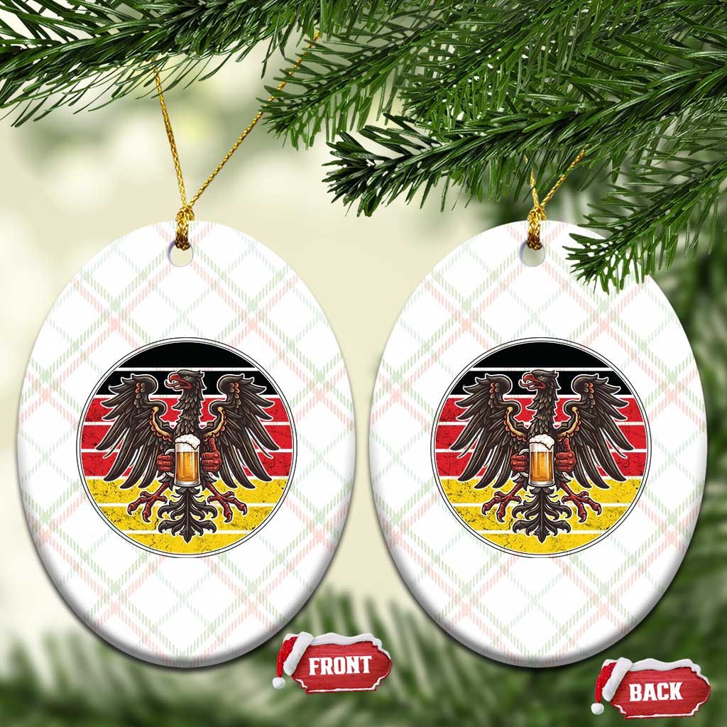 German Eagle Beer Lover Ceramic Ornament Vintage Bavarian Oktoberfest Beer