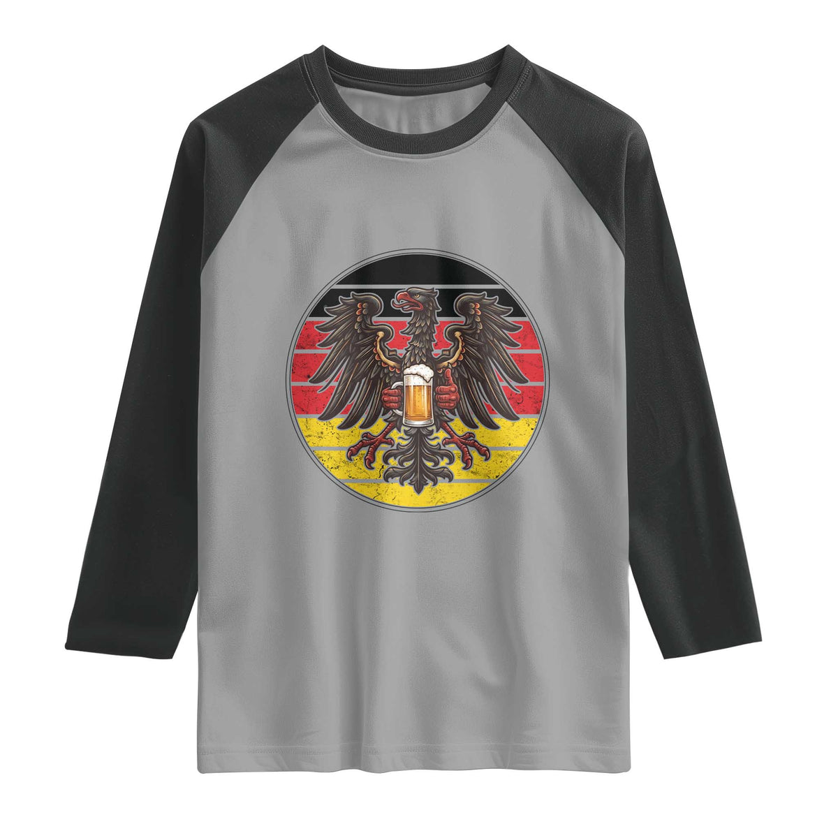 German Eagle Beer Lover Raglan Shirt Vintage Bavarian Oktoberfest Beer