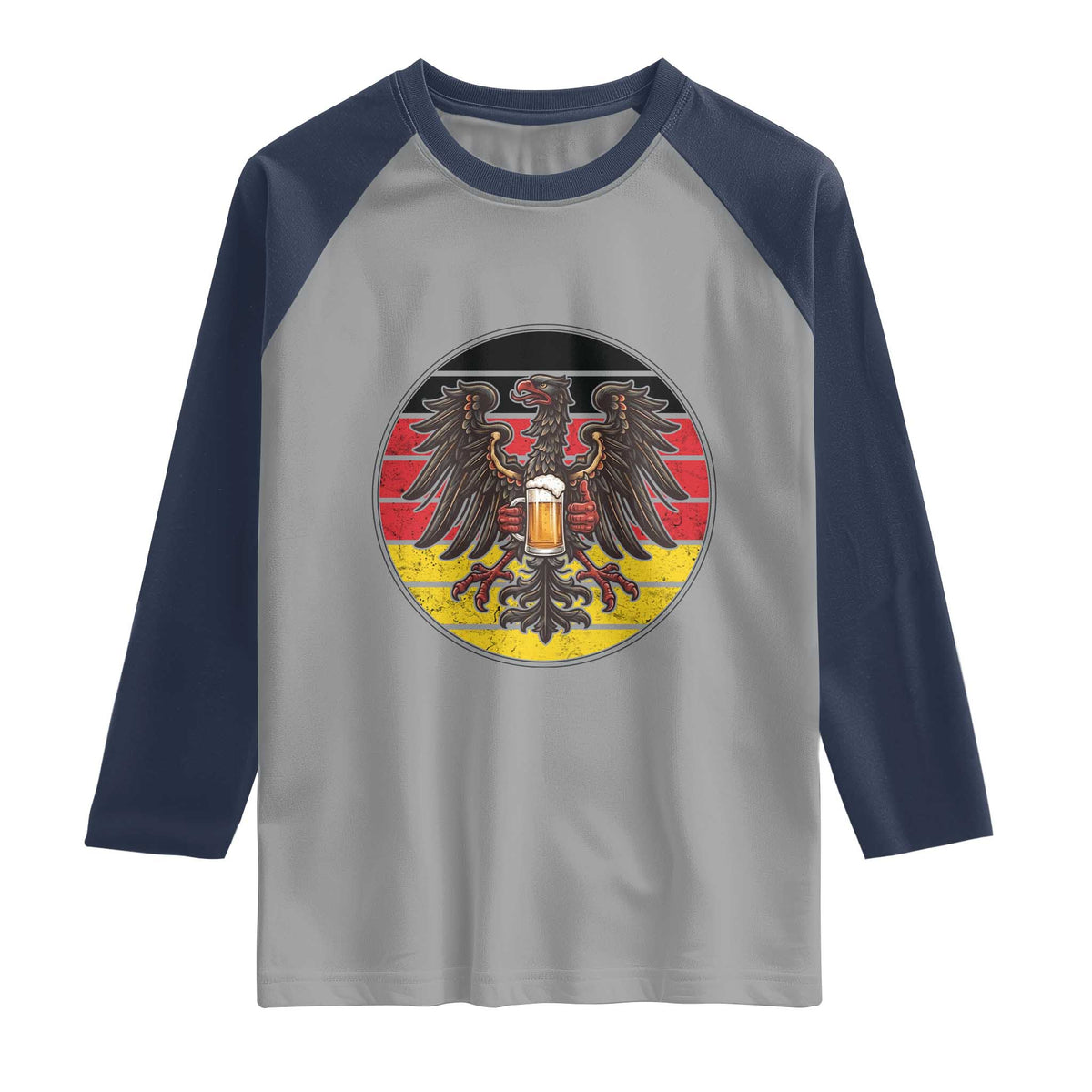 German Eagle Beer Lover Raglan Shirt Vintage Bavarian Oktoberfest Beer