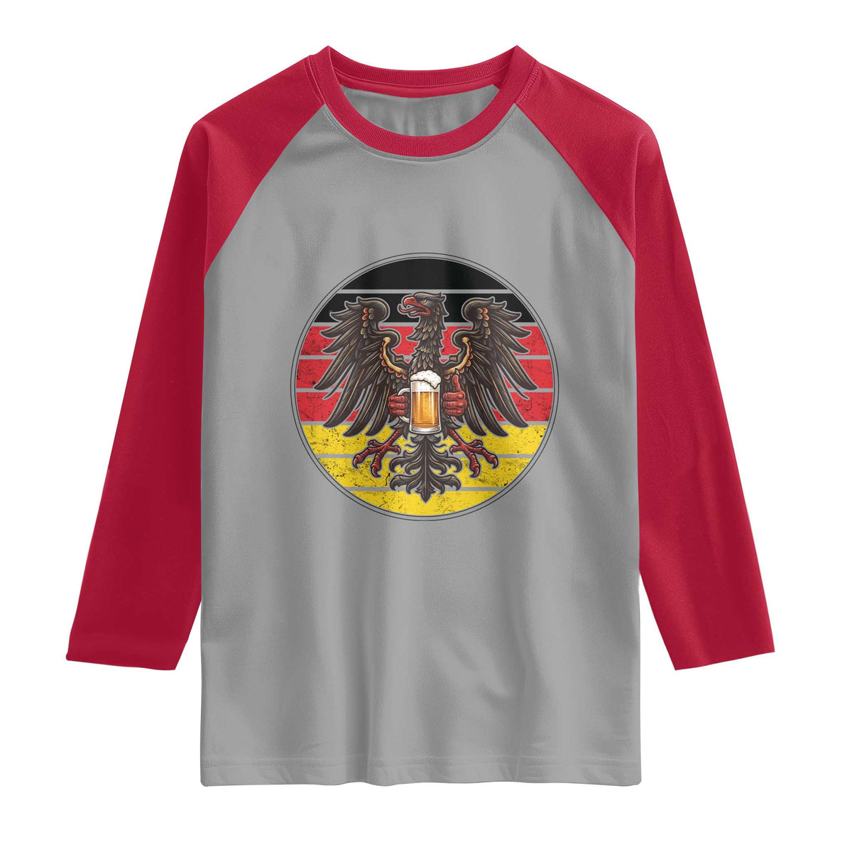 German Eagle Beer Lover Raglan Shirt Vintage Bavarian Oktoberfest Beer