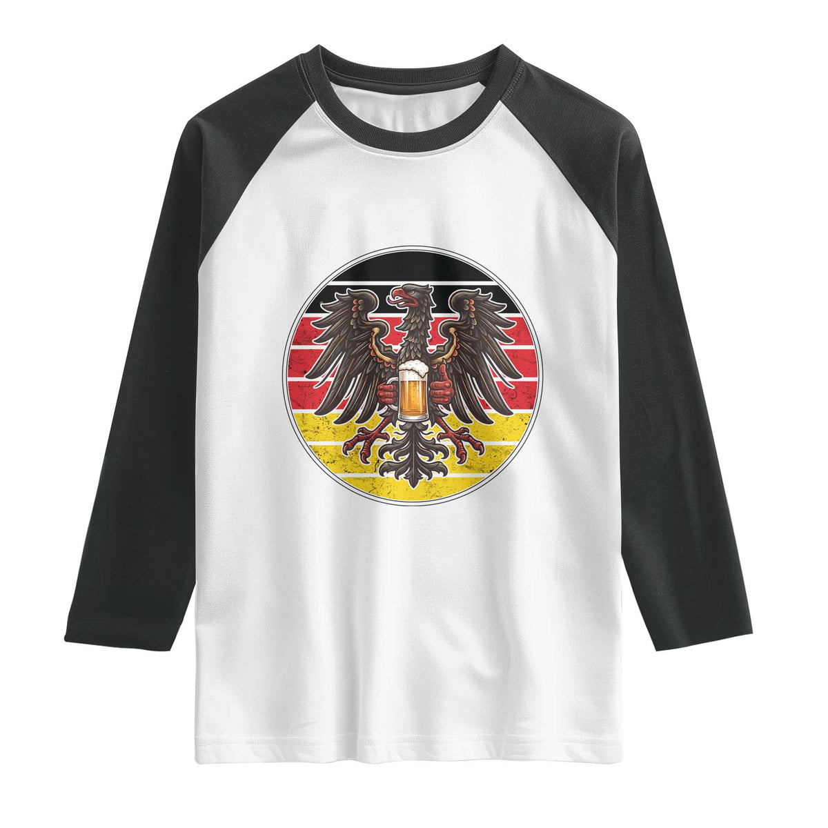 German Eagle Beer Lover Raglan Shirt Vintage Bavarian Oktoberfest Beer