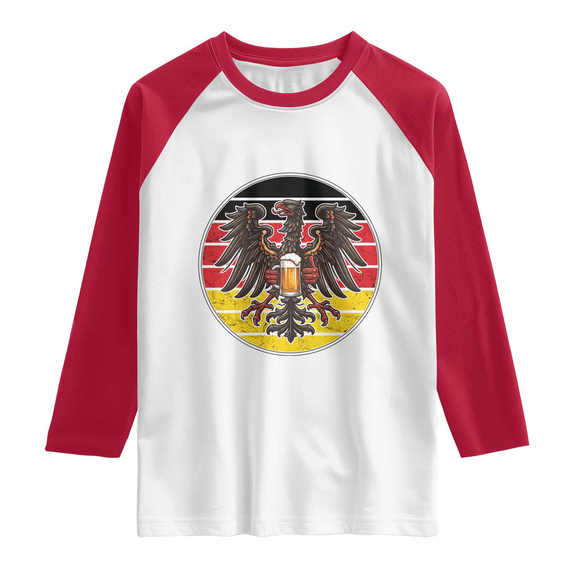 German Eagle Beer Lover Raglan Shirt Vintage Bavarian Oktoberfest Beer