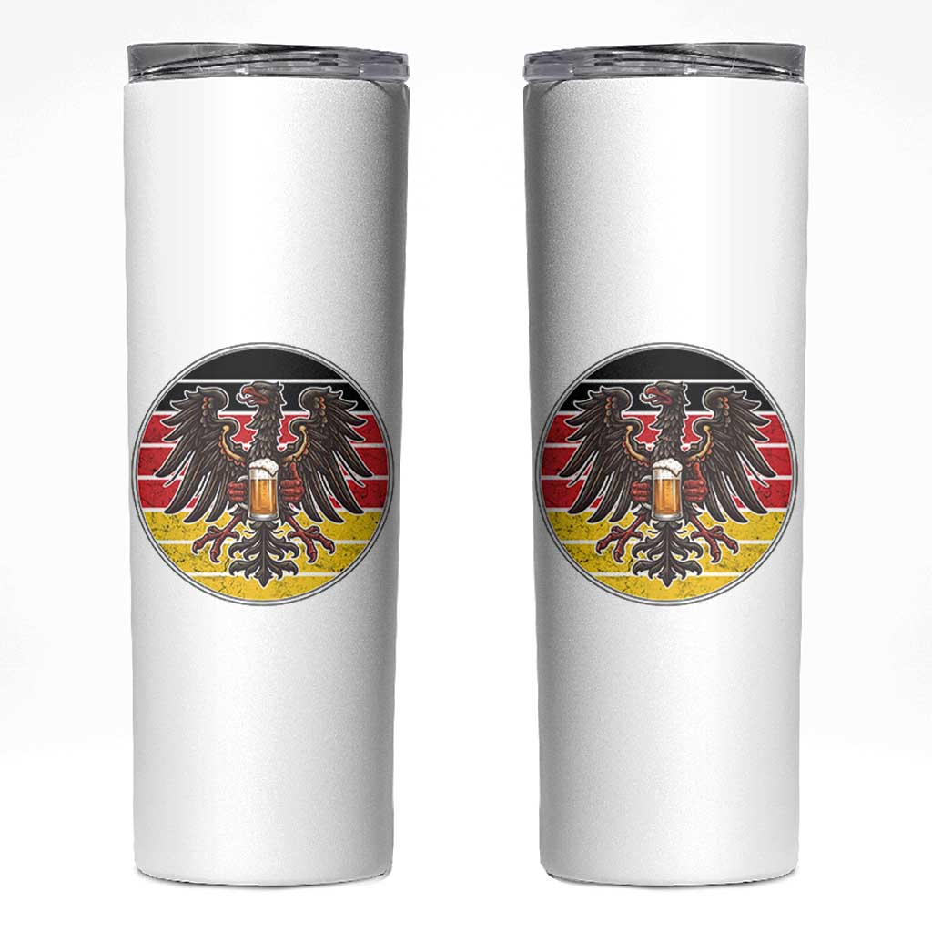 German Eagle Beer Lover Skinny Tumbler Vintage Bavarian Oktoberfest Beer